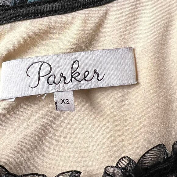 Parker Women's Julie Combo Black and Cream Lace Mini Dress xs - Picture 7 of 8